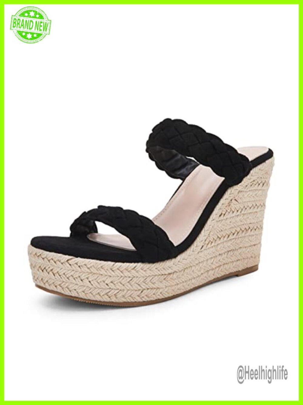Coutgo Womens Wedge Platform Sandals Espadrilles Two Strap Woven Slip On Summer